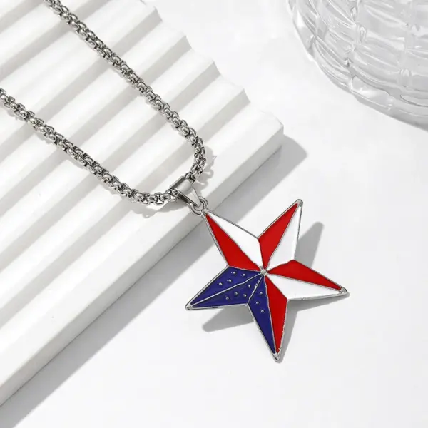 Wholesale American Flag Pendant With Pentagram Design, Perfect For Independence Day Celebrations