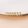 Wholesale 1 Piece 316L Stainless Steel Copper Zircon Ear Cartilage Rings & Studs Heart Shape Waterproof Non Tarnish Surgical Steel