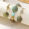 Wholesale Bohemian Geometric Acrylic Bracelets For Women Featuring Electroplated KC Golden Plated Beaded Cord String Design