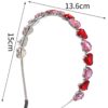 oly-7a71db7e7b8a38ddda90968b93d3acfb Wholesale Simple Fashion Environmental Protection Metal Material Peach Heart Gem Hair Hoop Women's Valentine's Day Mother's Day Hair Accessories