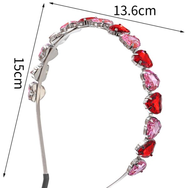 oly-7a71db7e7b8a38ddda90968b93d3acfb Wholesale Simple Fashion Environmental Protection Metal Material Peach Heart Gem Hair Hoop Women's Valentine's Day Mother's Day Hair Accessories