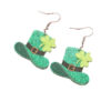 Wholesale  Carnival personalized all-match Green acrylic glitter lucky grass earrings