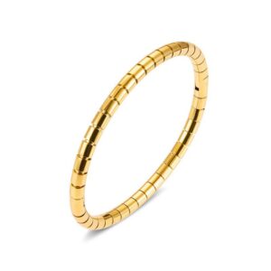 Egg-shaped cylindrical bamboo section 18k gold