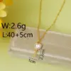 Wholesale 304 Stainless Steel Copper 18K Gold Plated Chain Heart Shape Key White Shell Zircon Pendant Necklace