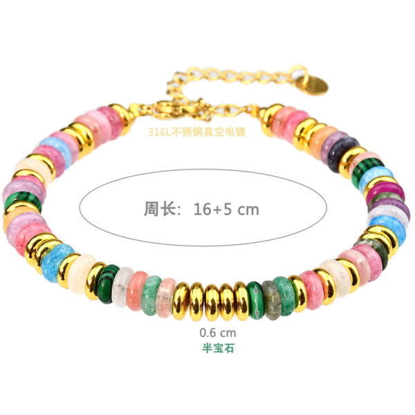 Wholesale Spring and Summer Fashionable Colorful Agate Beaded Bracelets for Girls, Accessible Luxury and High-End Handmade Crystal Bracelets That Do Not Fade Jewelry