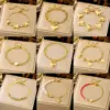 Wholesale Fashionable Titanium Steel Bracelet Women's Gold Color Four Leaf Clover Non-Fading Luxury Simple Hand Chain Jewelry Accessory
