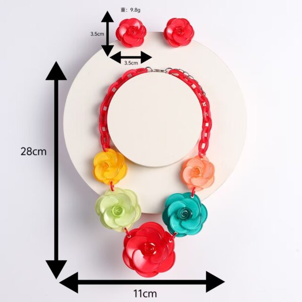 Wholesale Handmade acrylic necklaces and earrings, vintage acrylic flower accessories