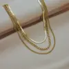 oly-7acb67d11038bf20e1ddf49fb6c31151 Wholesale Jewelry Fashion Solid Color 304 Stainless Steel 18K Gold Plated Plating Chain Stainless Steel Necklaces