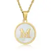 Wholesale Fashion Round Letter Stainless Steel Plating Necklace
