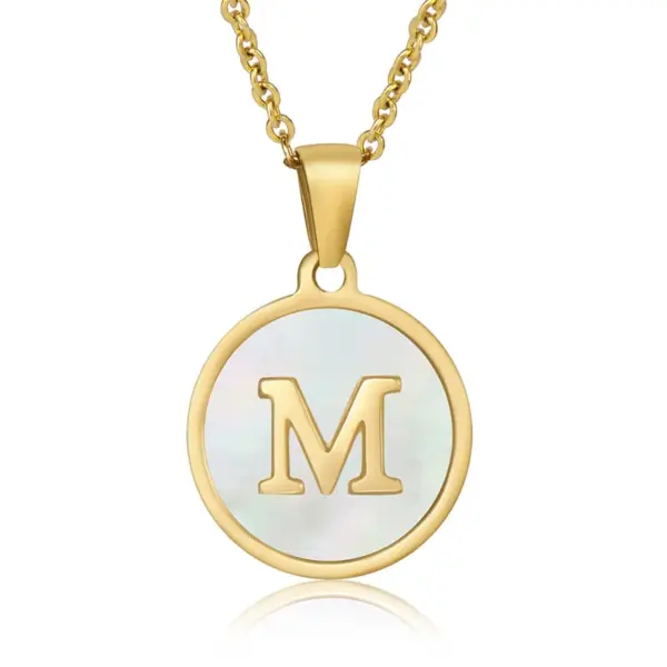 Wholesale Fashion Round Letter Stainless Steel Plating Necklace