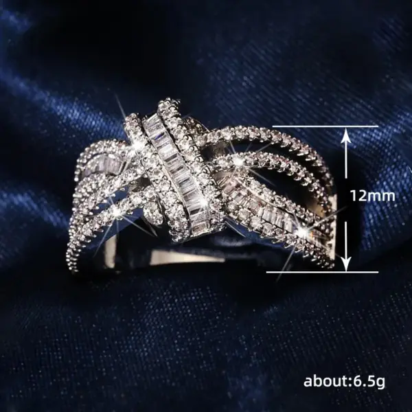 Wholesale Huajie Hollow Ribbon Sweet Gift Small Size Popular Design Personality Ring Women Luxury Ring Geometric Pattern Carved Copper Ring