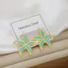 Wholesale Starfish Flower 304 Stainless Steel Marine Style Simple Style Drop Earrings