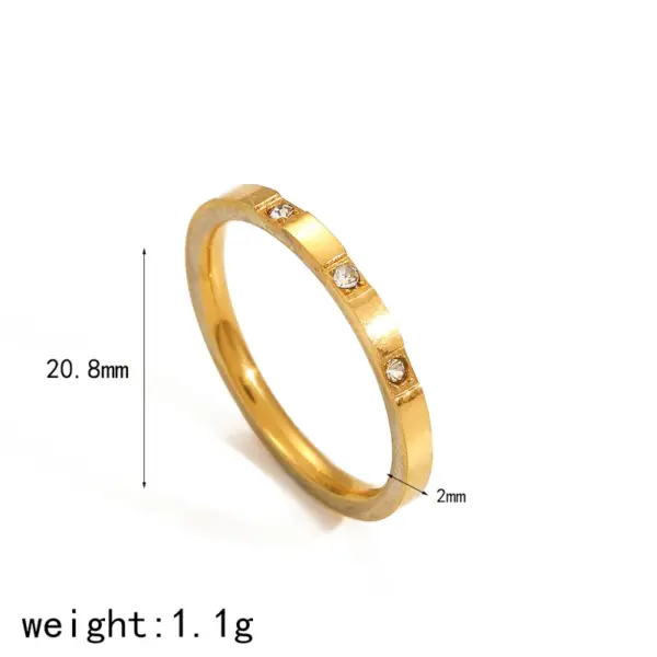 Wholesale PVD Coated Real Gold Plated 18K Gold Geometric 304 Stainless Steel IG Style Waterproof Non Tarnish Rings