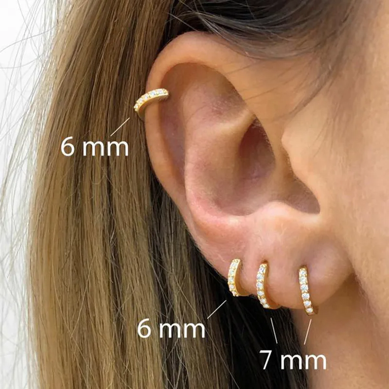 Wholesale Fashion Round Brass Inlay Zircon Hoop Earrings 1 Pair