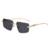 Wholesale trend cheetah sunglasses frameless square colored glasses men retro metal sunglasses women factory