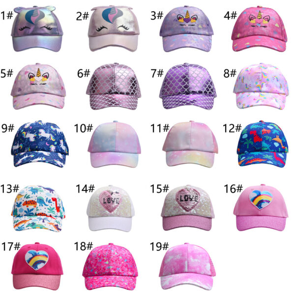 Wholesale baby girl children's hat cartoon baseball hat unicorn sun hat Love peaked cap for men