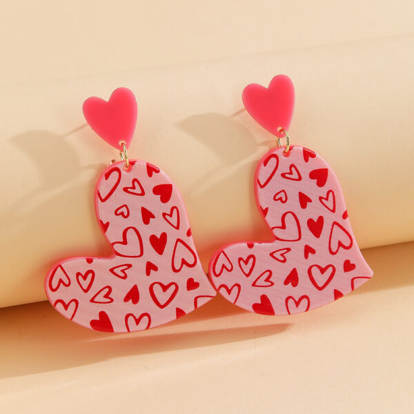 oly-7b35a29aa2b06fac22f59d322e89ea79 Wholesale Valentine's Day earrings women's heart-shaped irregular heart-shaped red pink earrings selling earrings
