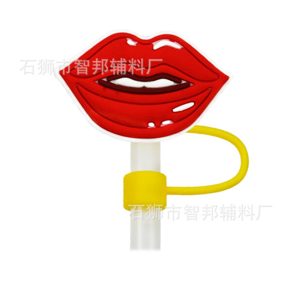 Wholesale [Valentine's Day] reusable silicone straw cap household party beverage straw dust plug