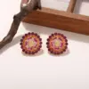 Wholesale Hypoallergenic Flowers Stud Earrings For Women In Copper With KC Golden Plated UV Plating And 0.03µm Thickness
