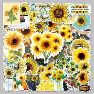 Wholesale 50 Sunflower Flower Cartoon Plant Flower Graffiti Cross-border Notebook Hand Ledger Luggage Decorative Stickers