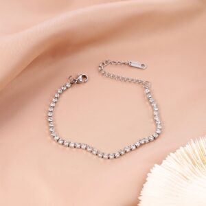 3mm diamond bracelet White