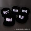 Wholesale  casual letter luminous baseball cap stage performance electric syllable hip hop trendy men and women cap