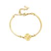 Wholesale Titanium steel four-leaf clover bracelet, vintage half-bangle bracelet