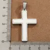 Wholesale DIY Jewelry High-Quality Polished 304 Stainless Steel Rhinestone Cross Handmade National Flag Square Pendant