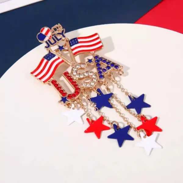 Wholesale National Flag Pin In Alloy With Electroplated Finish, Perfect For Independence Day Celebrations