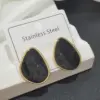 Wholesale Water Droplets Stud Earrings For Women In 304 Stainless Steel With Waterproof Non Tarnish Golden Water Plating