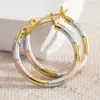 Wholesale Three-dimensional Geometric Earrings For Women In Copper With KC Golden Plated Water Plating And 0.03µm Thickness