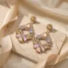 Wholesale Handmade Water Droplets Stud Earrings For Women In Multicolor Zinc Alloy With Rhinestones And 0.03µm-0.05µm Coating Thickness