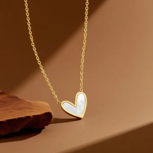 Wholesale Luxurious Stainless Steel Jewelry Set For Women Heart-shaped Water Drop Bell Earrings Necklace Collarbone Chain Fashion Irregular Design Handmade Light Luxury Style