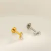 oly-7bb781d7feceb0cdfc568b3bdcb3e386 Wholesale Titanium Alloy Gold Plated Vacuum Electroplating (In Furnace) Gold Steel Color Zircon Geometric Handmade Unisex Piercing Lip Stud