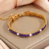 Wholesale Geometric Waterproof Women's Bracelets, 304 Stainless Steel With 18K Gold Electroplated And Zircon Inlay
