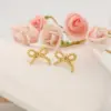 Wholesale Waterproof Non Tarnish Bow Tie Stud Earrings For Women In 18K Real Gold Plated 304 Stainless Steel With 0.03µm Water Plating