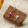 Wholesale Gunmetal Four-Pointed Star Earrings