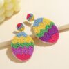 oly-7bda9c4c2cf1806f06a4f32a1fe4d7a9 Wholesale Easter Beaded Earrings Handmade Fabric Rice Beads Bohemian Creative Bunny Flower Basket Earrings