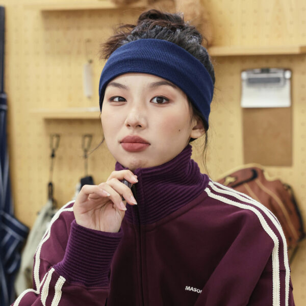 Wholesale knitted wide-brimmed hair band elastic sweat-absorbent sports headscarf headband simple solid color headband for women