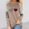Wholesale spring women's clothing Valentine's Day long sleeve stitching casual T-shirt round neck loose top