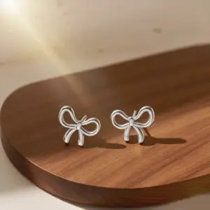 E03085-Bowknot-Earrings-Steel Color