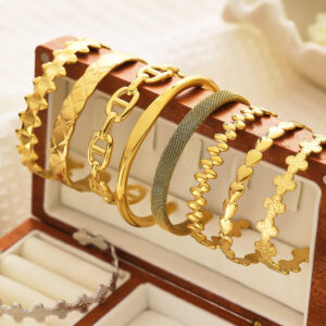 oly-7beefeadb278e43014ee86322add5620 Wholesale Retro Gold Bracelet Asymmetrical Titanium Steel Bracelet C-Shaped Opening Stainless Steel Adjustable Bracelet for Women
