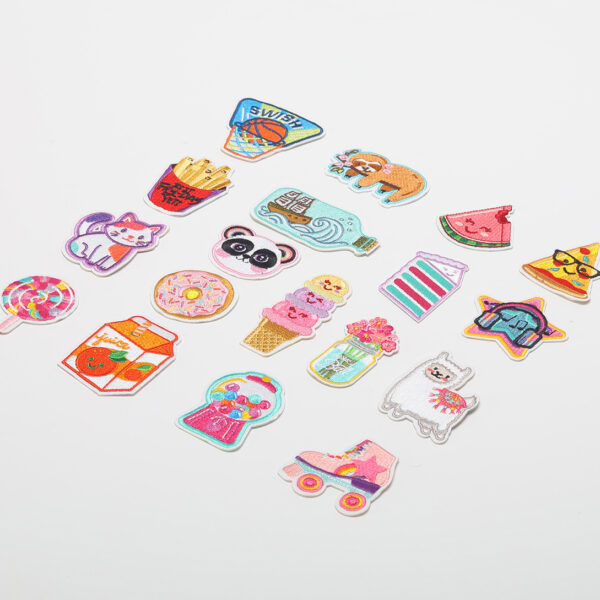 oly-7bf1078fd3a03bd8cda53dbc818d97a8 Wholesale Embroidery Original Cloth Stickers French Fries Vase Computer Embroidery Stickers Skates Patch Stickers Garment Bag Decorative Appliques