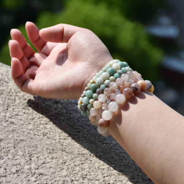 oly-7c033aa6b9a27d61efd3f6b65423671b Wholesale Selling Handmade Natural Stone Beaded Elastic Bracelet for Men and Women Tourmaline Powder Crystal Bracelet Stall Small Jewelry