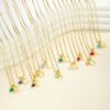 oly-7c0450c7ce8129c77169e02fb24c0248 Wholesale Women's Initial Birthstone Necklace Fashion 14K Gold-plated Letter Simple All-match Clavicle Chain
