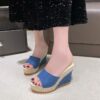 oly-7c059c90c77fc3ca5a6936397a10e848 Wholesale Fashion Wedge Slippers Thick Bottom High Heel Sandals Slides Open Toe Women’s plus size Slippers