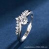 oly-7c06327c23f58c893ef0ef8283b7b6f1 Wholesale S925 sterling silver platinum plated 50 points moissanite women's ring light luxury Princess Crown sweet Valentine's Day gift