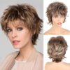 Wholesale Old People's Wig Gradient Grey White White Wig Headgear Women's Short Roll Chemical Fiber Headgear