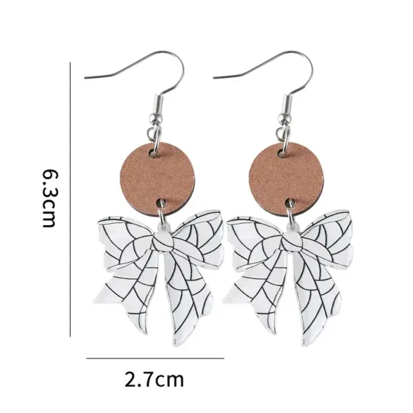 oly-7c15dcd6161b0ef93ffbd1edbfc5f3f2 Wholesale Retro Multicolor Acrylic Bow Tie Drop Earrings For Women With 304 Stainless Steel Ear Pins