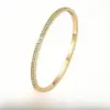 Wholesale Star Pattern Titanium Steel Bangle For Women In Steel Color With Rhinestone Inlay